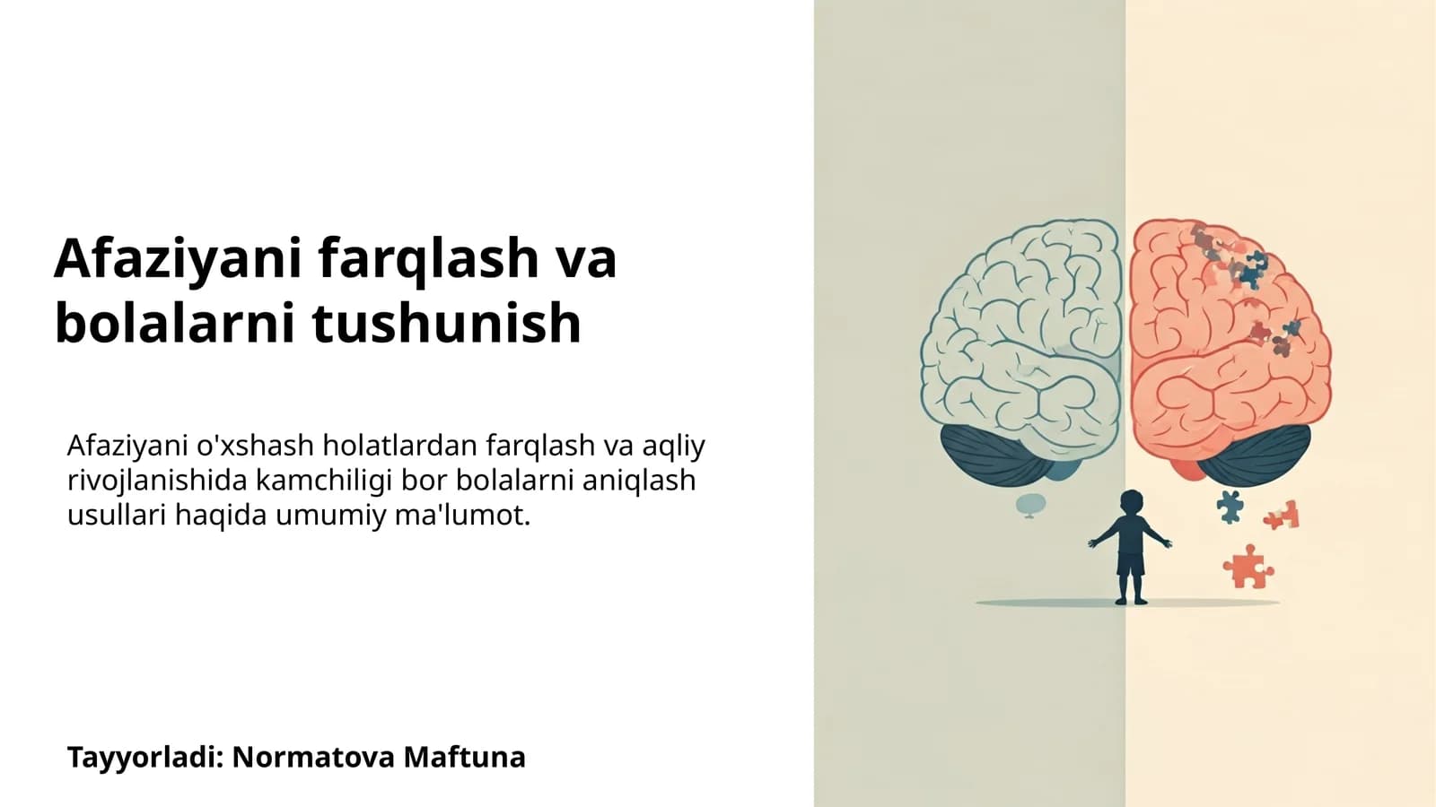 Afaziyani farqlash va bolalarni tushunish