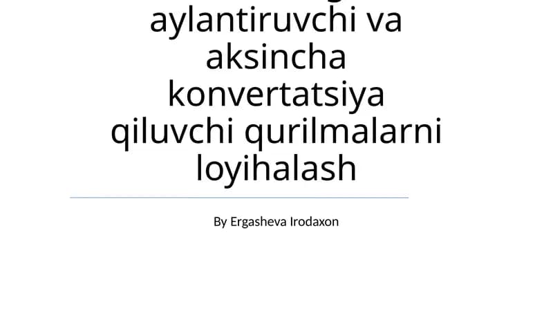 Real-vaqtli qayta ishlash va tizim loyihalash