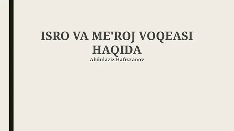 ISRO VA ME'ROJ VOQEASI HAQIDA