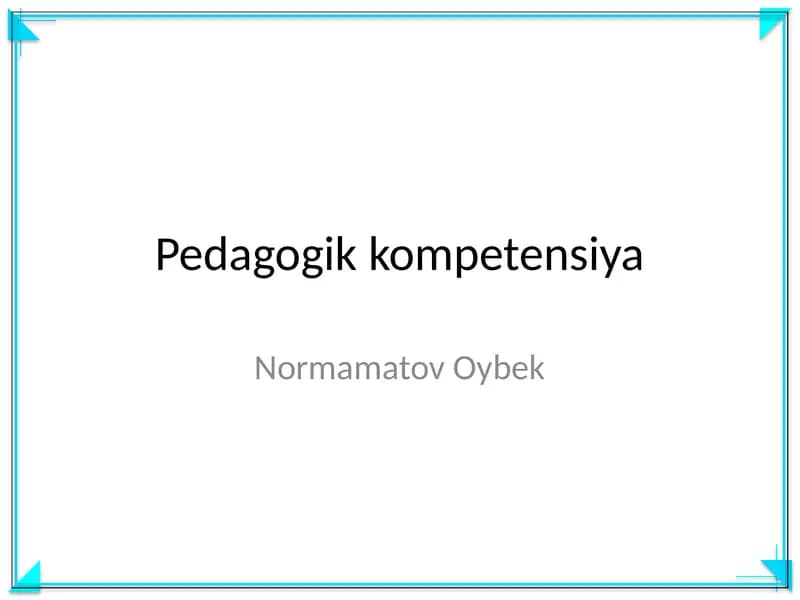 Pedagogik kompetensiya