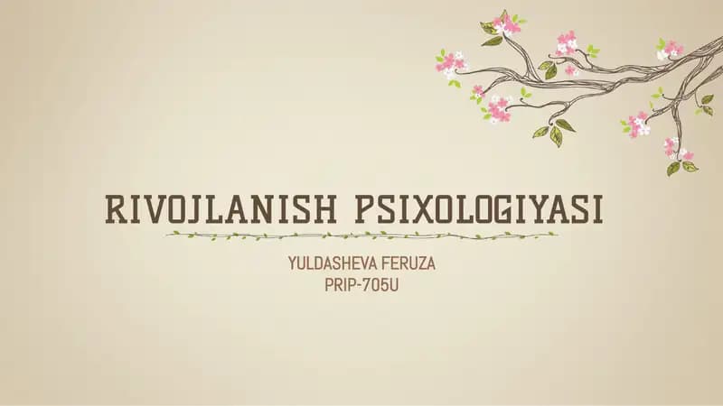 rivojlanish psixologiyasi