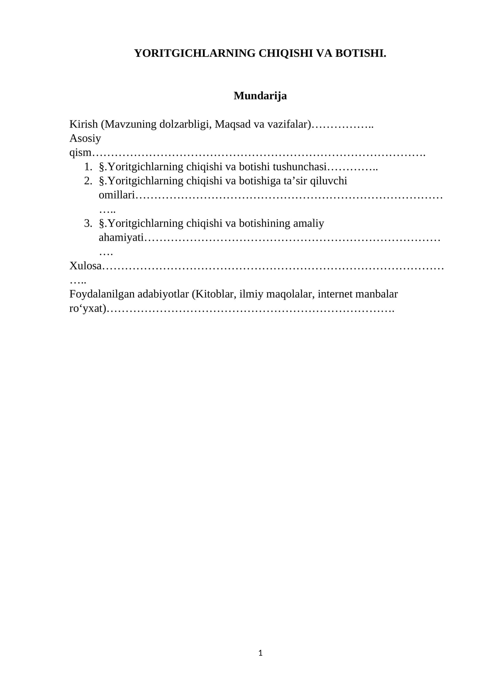 Yoritgichlarning chiqishi va botishi