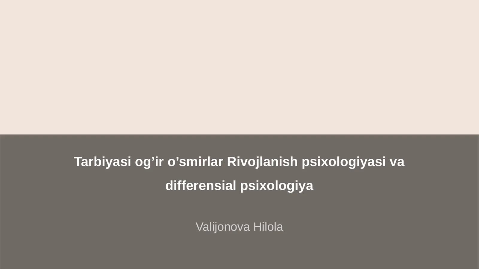 Og’ir o’smirlar Rivojlanish psixologiyasi va diffеrеnsial psixologiya
