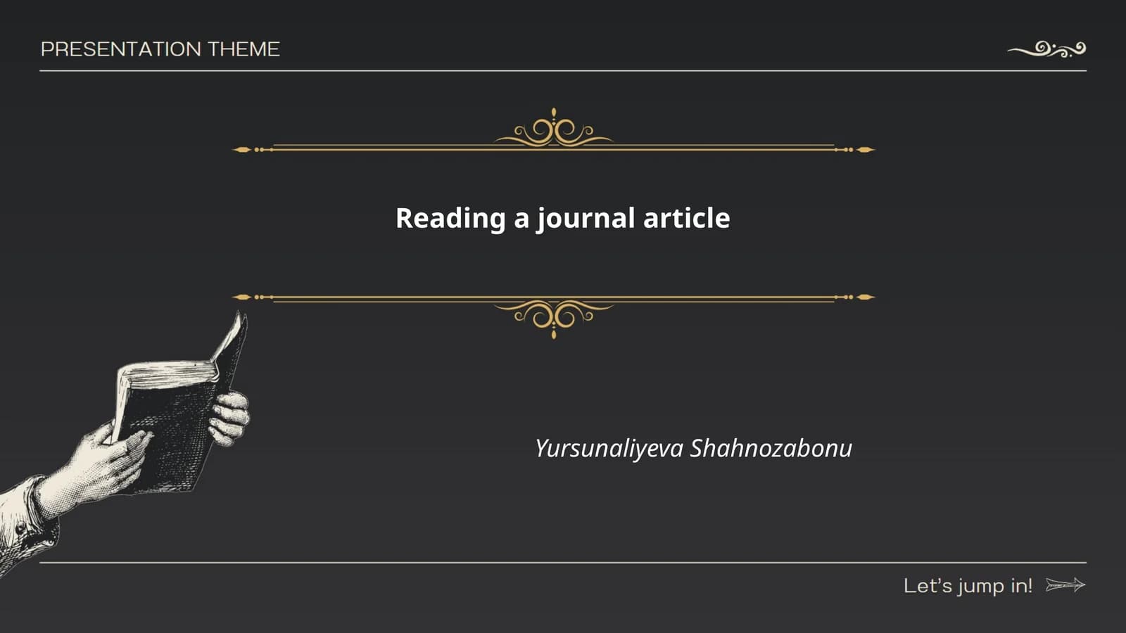 Reading a journal article