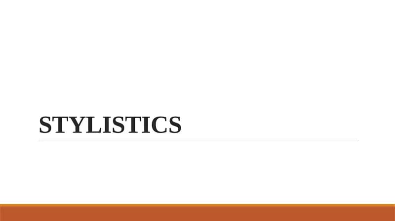 Stylistics