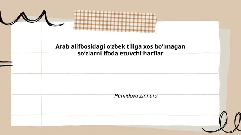 Arab alifbosidagi oʻzbek tiliga xos boʻlmagan soʻzlarni ifoda etuvchi harflar