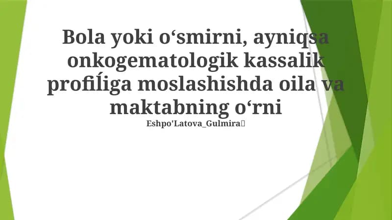 Hamkorlikdagi Parvarish: Oila, Maktab va Sog'liqni Saqlashni Birlashtirish