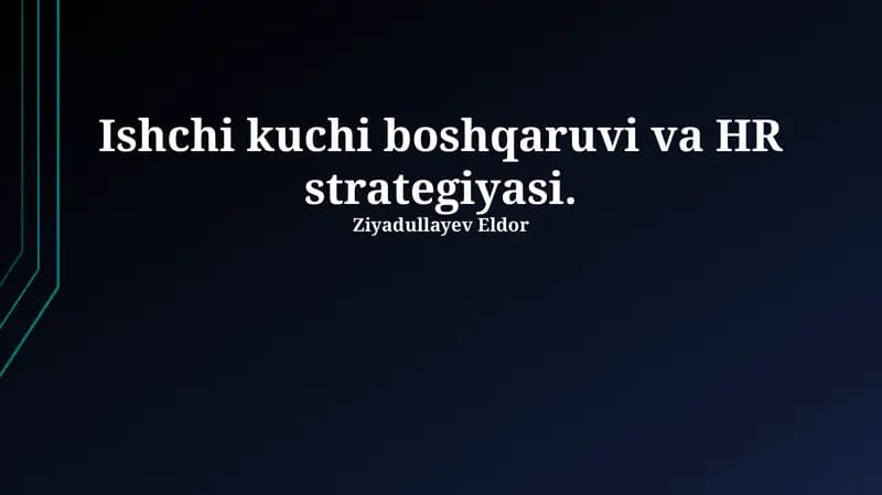 Zamonaviy HR texnologiyalari va ularning qo'llanilishi