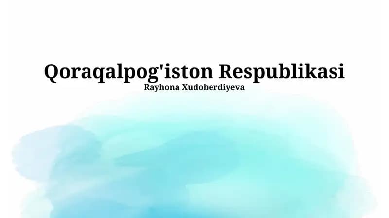 Qoraqalpog'iston Respublikasi