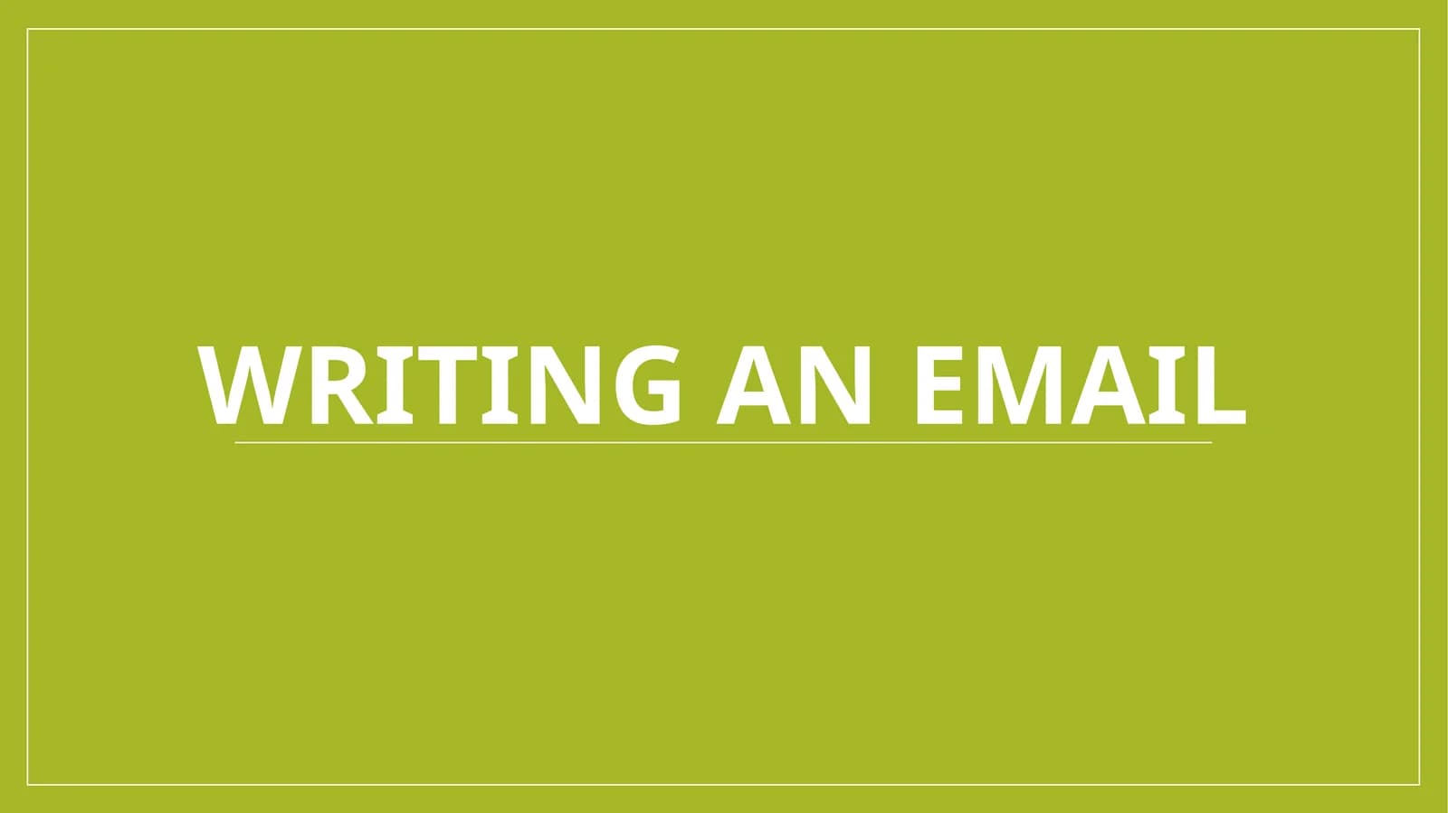Writing an email