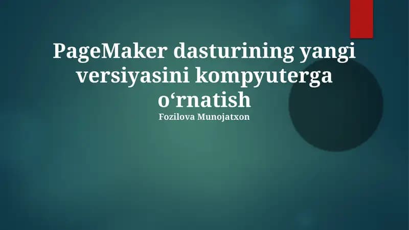 PageMaker dasturining yangi versiyasi