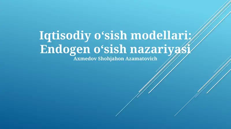 Endogen oʻsish nazariyasi
