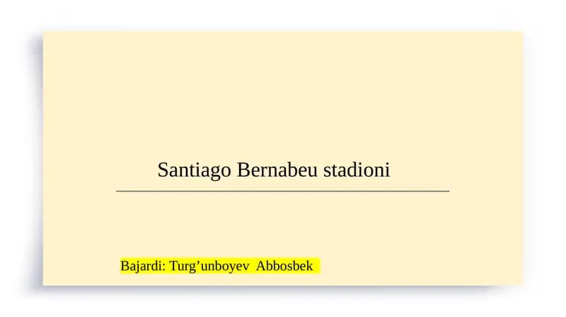 Santiago Bernabeu stadioni  SLAYD              REAL MADRID STADIONI KLUBI TURIZMI