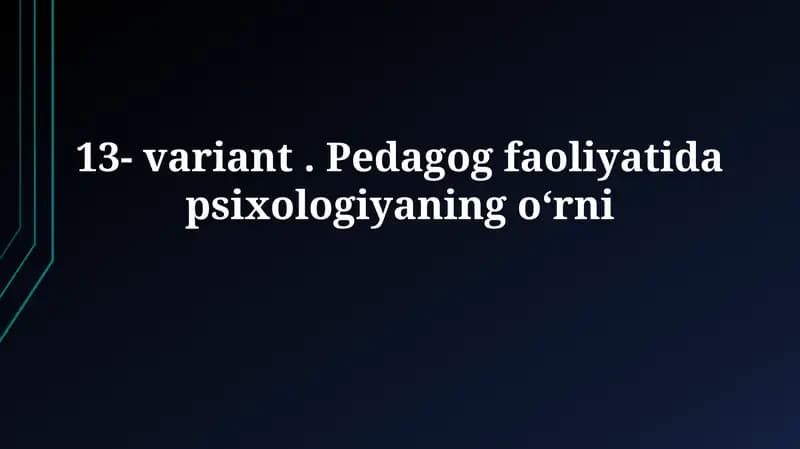 Psixologiya Faoliyati
