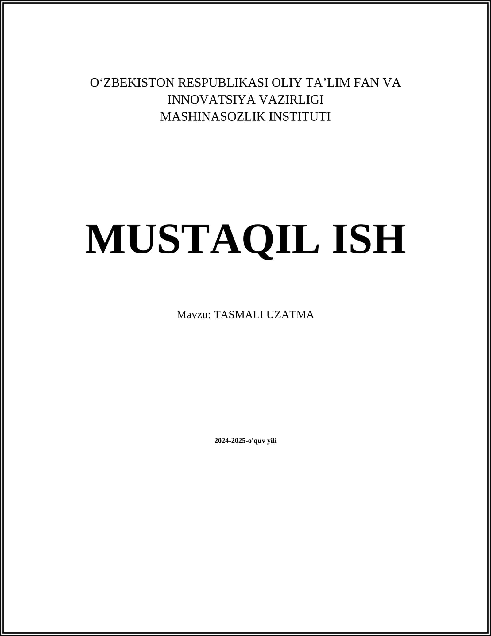 Tasmali Uzatma