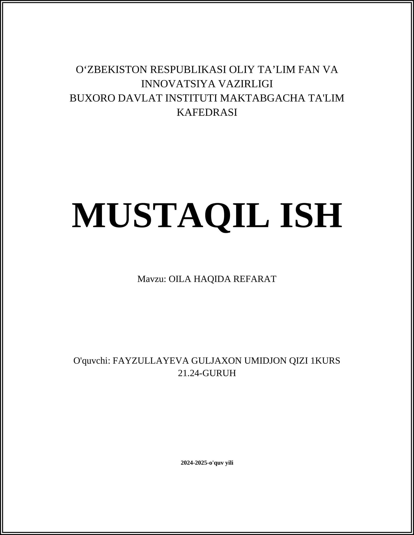 OILA HAQIDA REFARAT