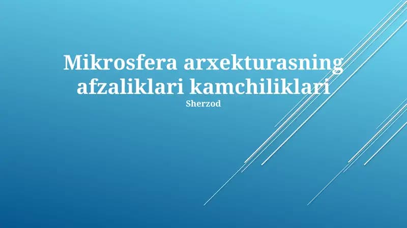 Mikroferma Arxitekturasining Kamchiliklari