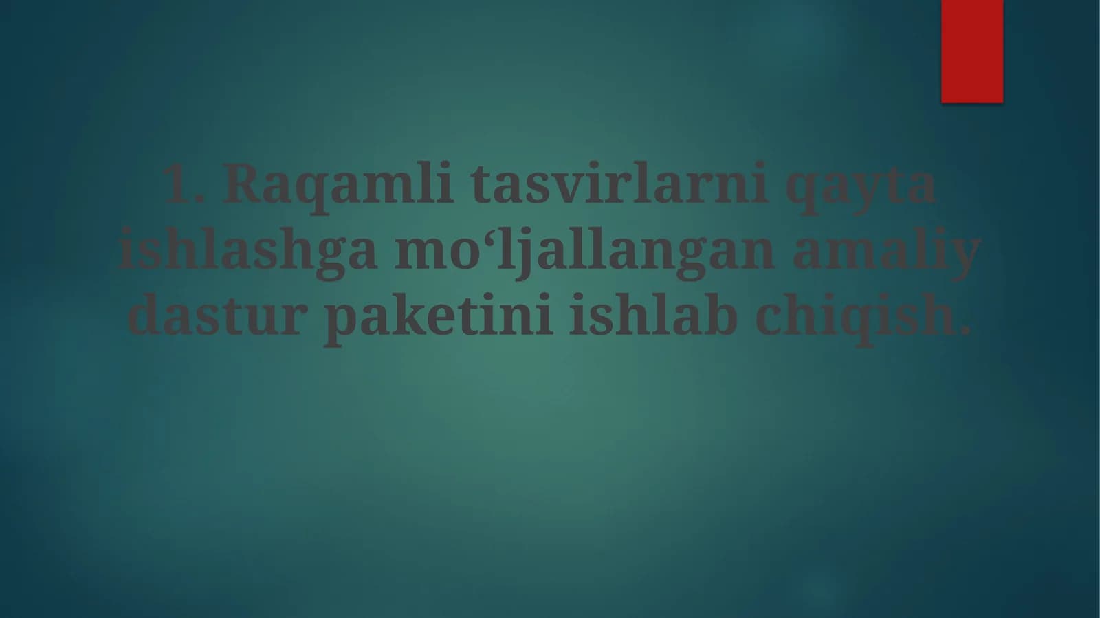 Raqamlitasvirlarniqaytaishlashgamoʻljallanganamaliydasturpaket
