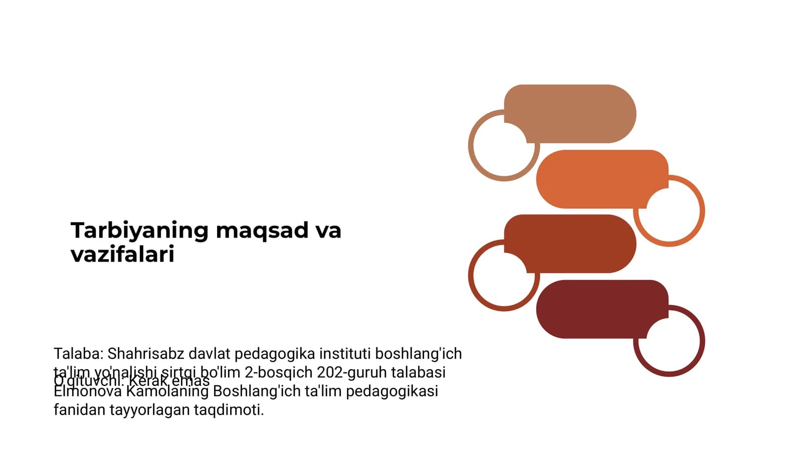 Mavzu: Tarbiyaning maqsad va vazifalari