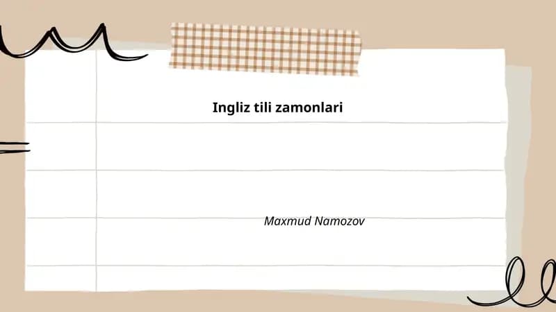 Ingliz tili zamonlari