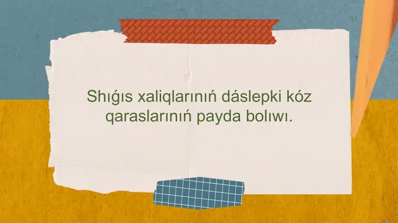 Shıǵıs xalıqlariniń dáslepki kóz qarasları.