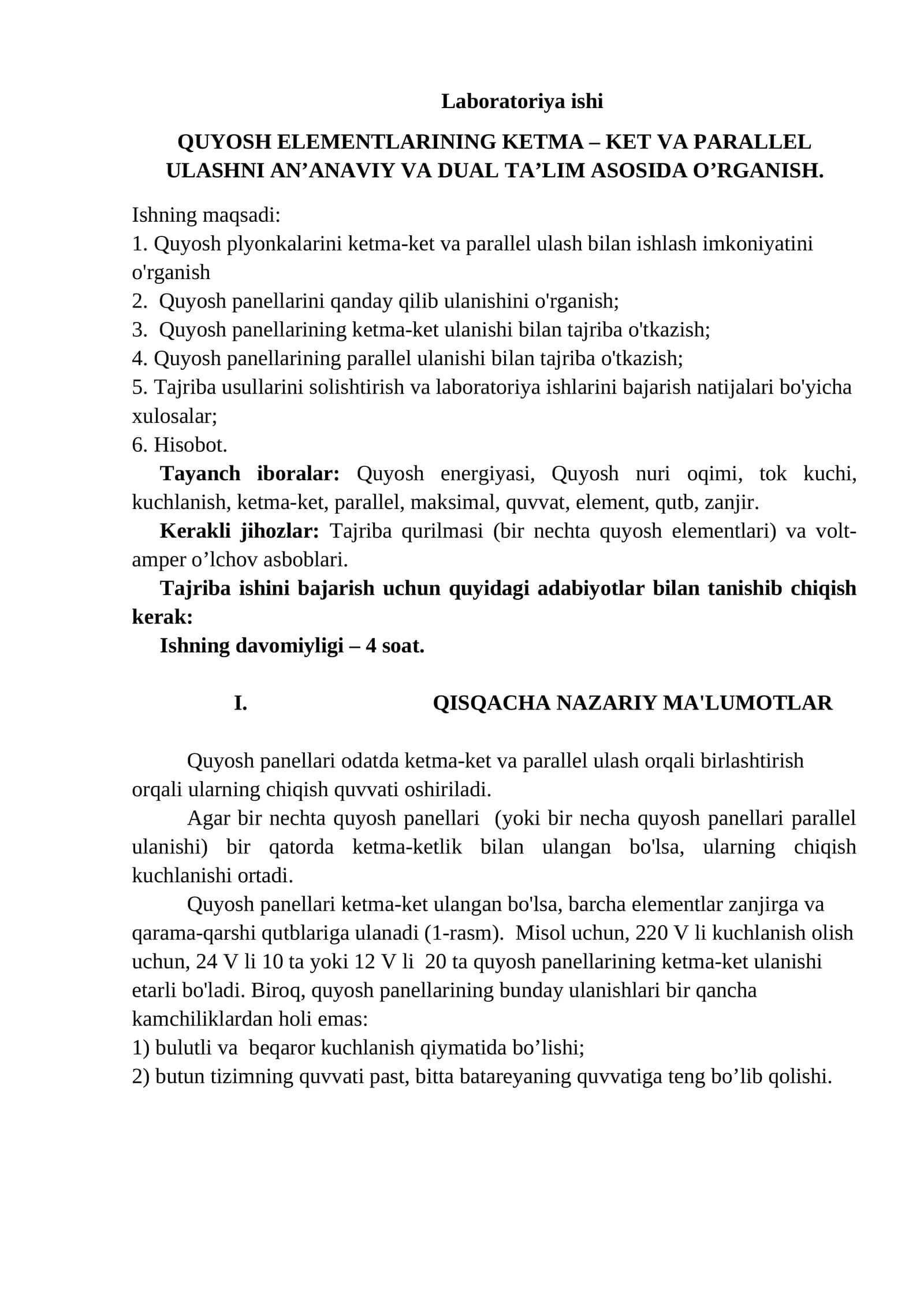 Laboratoriya ishi