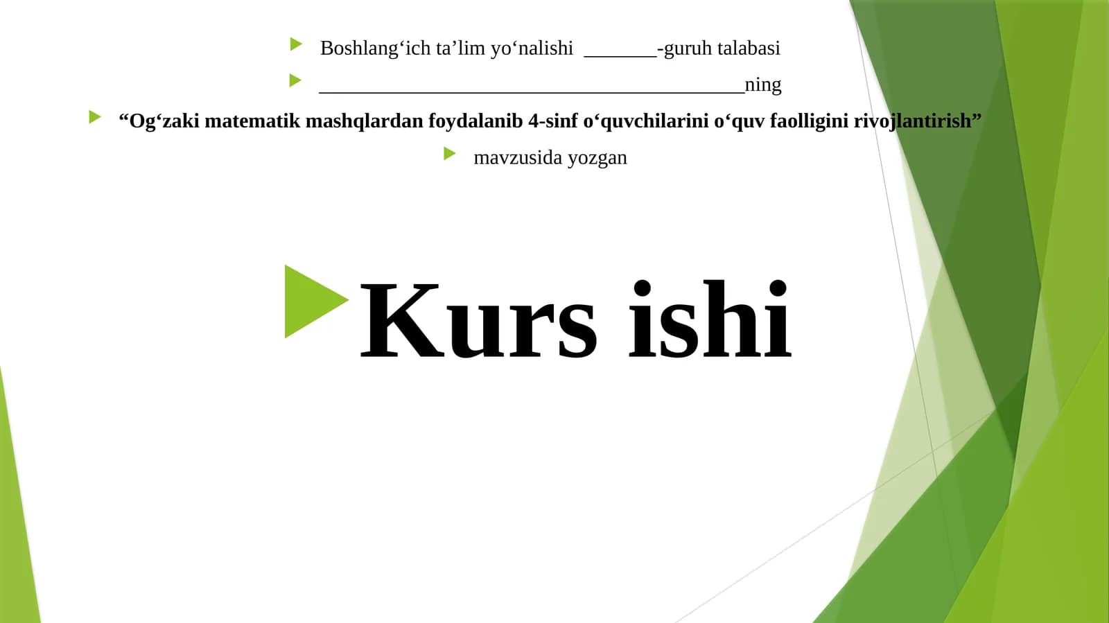Og‘zakimatematikmashqlardanfoydalanib4-sinfo‘quvchilarinio‘quvfaolliginirivojlantirish