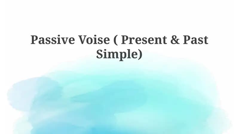 PassiveVoise( Present & Past Simple)