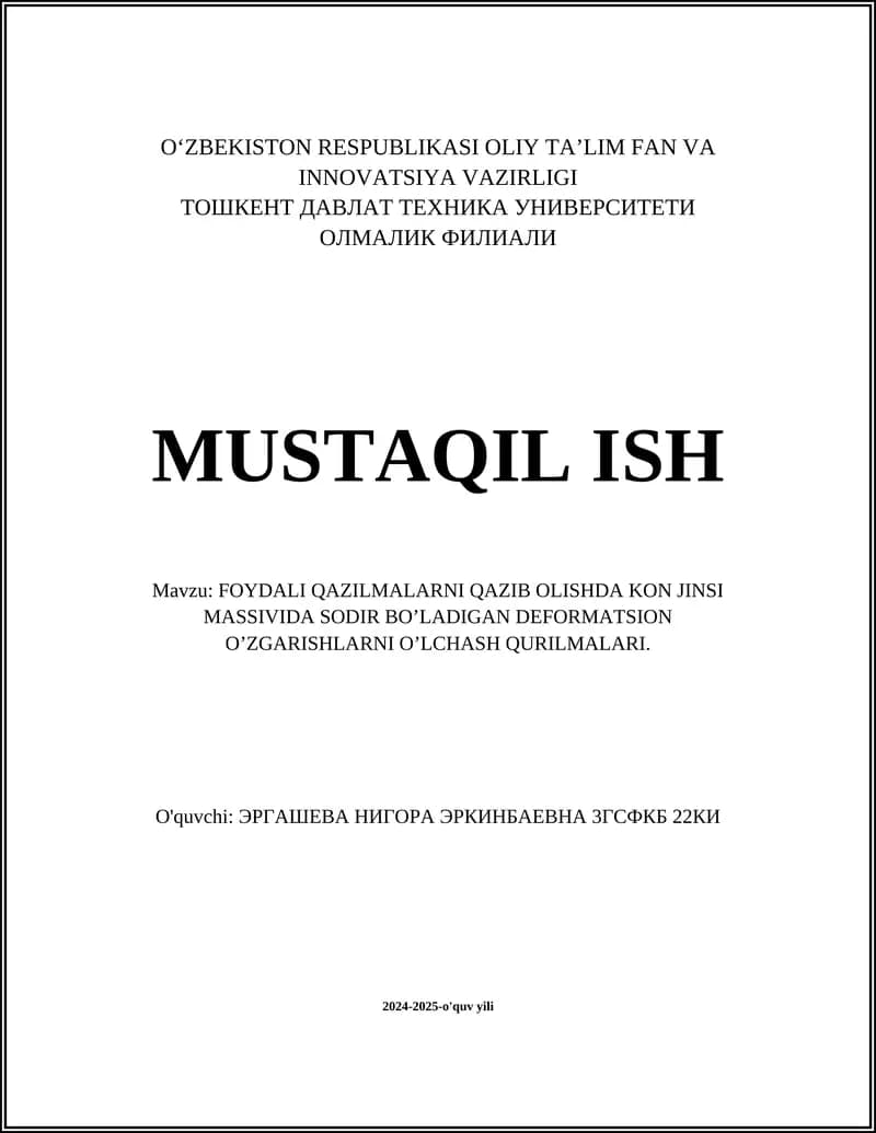 Deformatsion o'zgarishlarni o‘lchash usullari