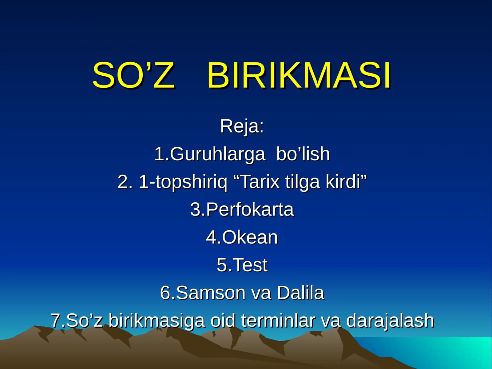 SO’Z BIRIKMASI