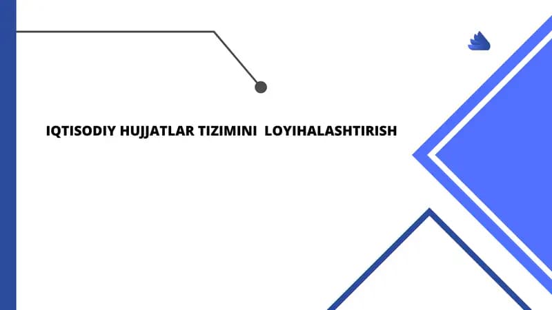 Iqtisodiy hujjatlar tizimini loyihalashtirish