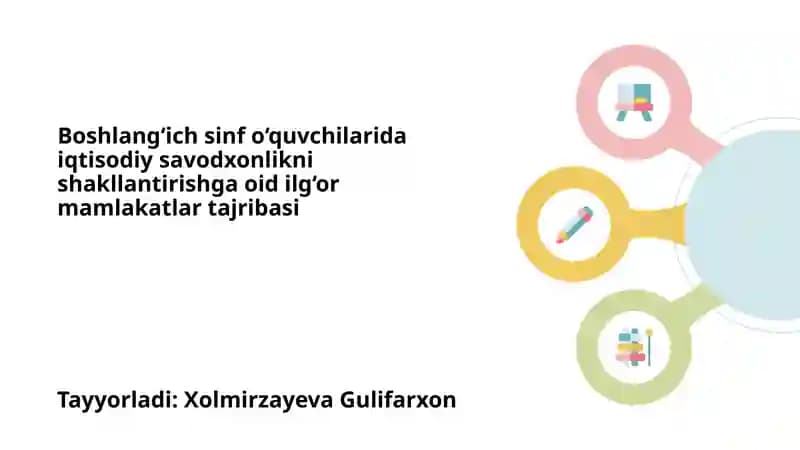 Iqtisodiy savodxonlikni shakllantirishga oid ilg‘or mamlakatlar tajribasi