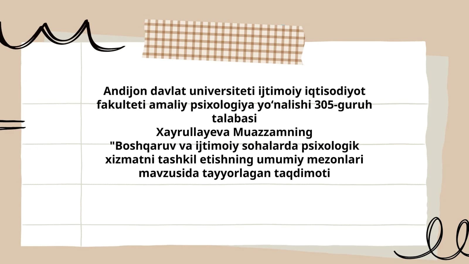 Boshqaruv va ijtimoiy sohalarda psixologik xizmatni tashkil etishning umumiy mezonlari
