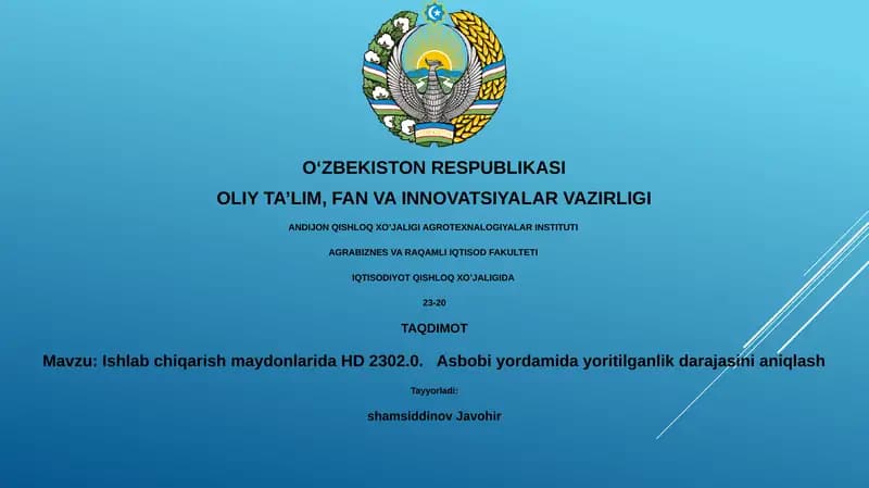 Ishlab chiqarish maydonlarida HD 2302.0. Asbobi yordamida yoritilganlik darajasini aniqlash