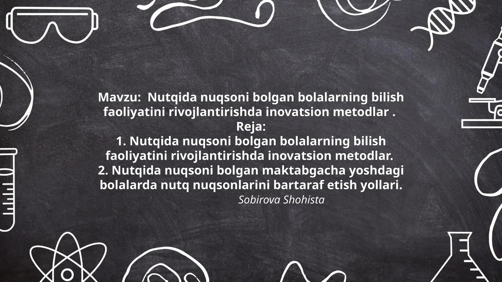 Nutqida nuqsoni bolgan bolalarning bilish faoliyatini rivojlantirishda inovatsion metodlar