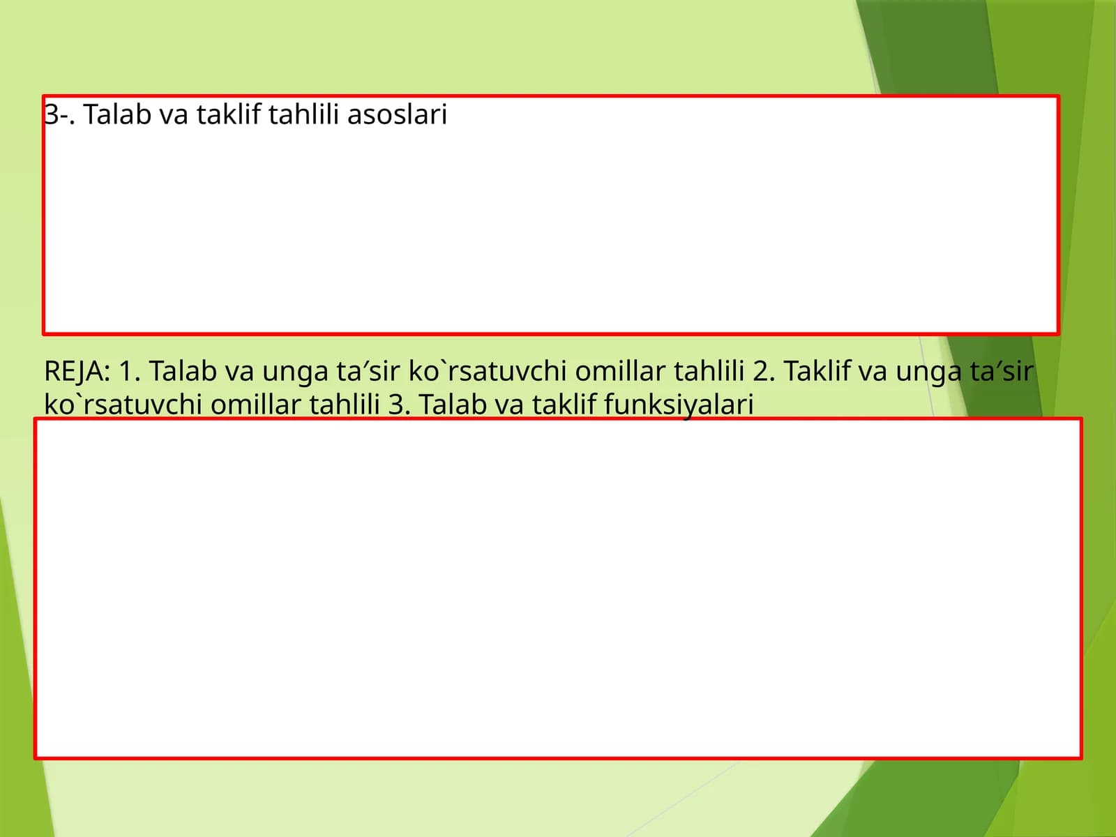 Talab va taklif tahlili asoslari