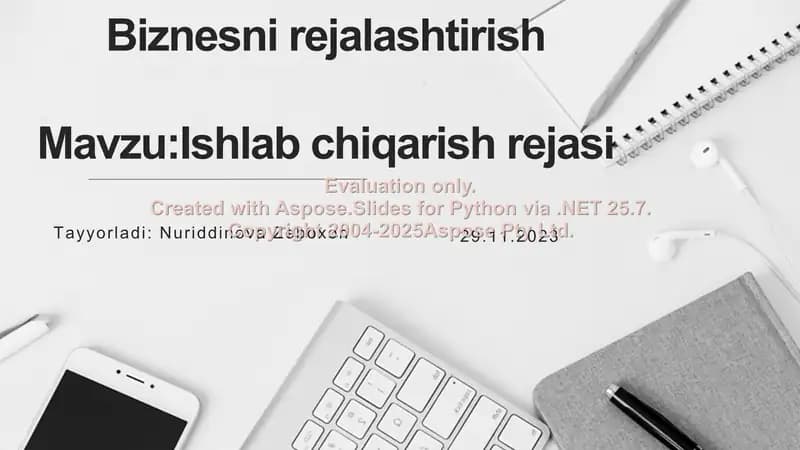 Ishlab chiqarish rejasi