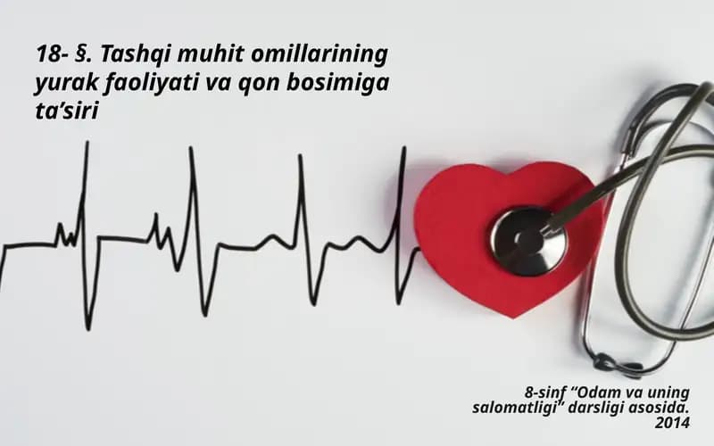 Tashqimuhitomillarining yurak faoliyati va qon bosimi g'a