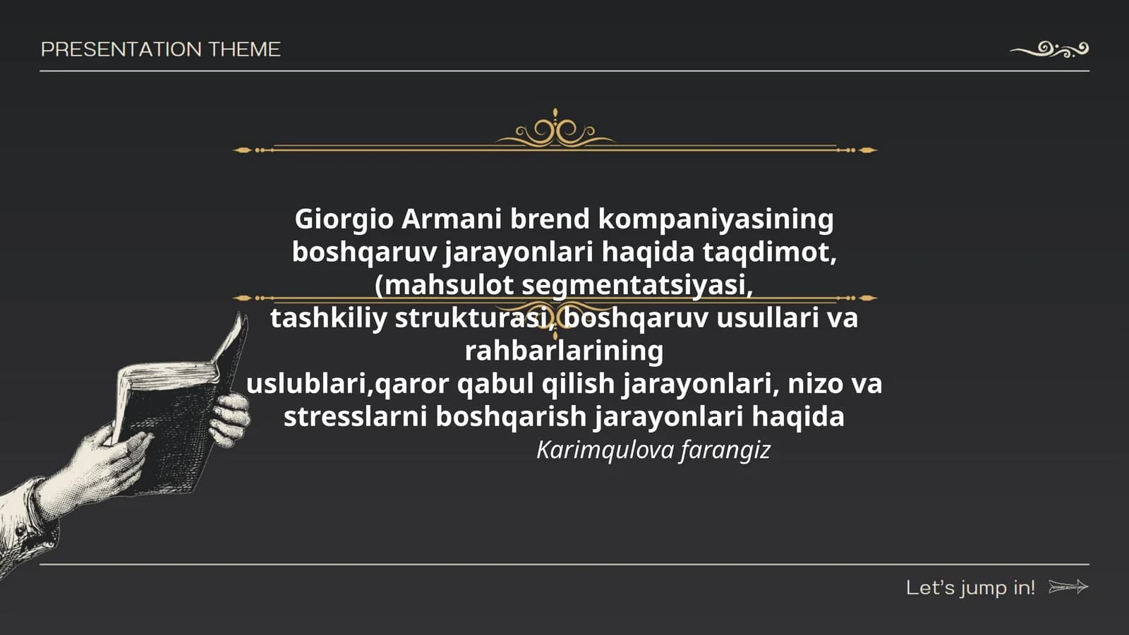Giorgio Armani Brend Kompaniyasining Boshqaruv Jarayonlari