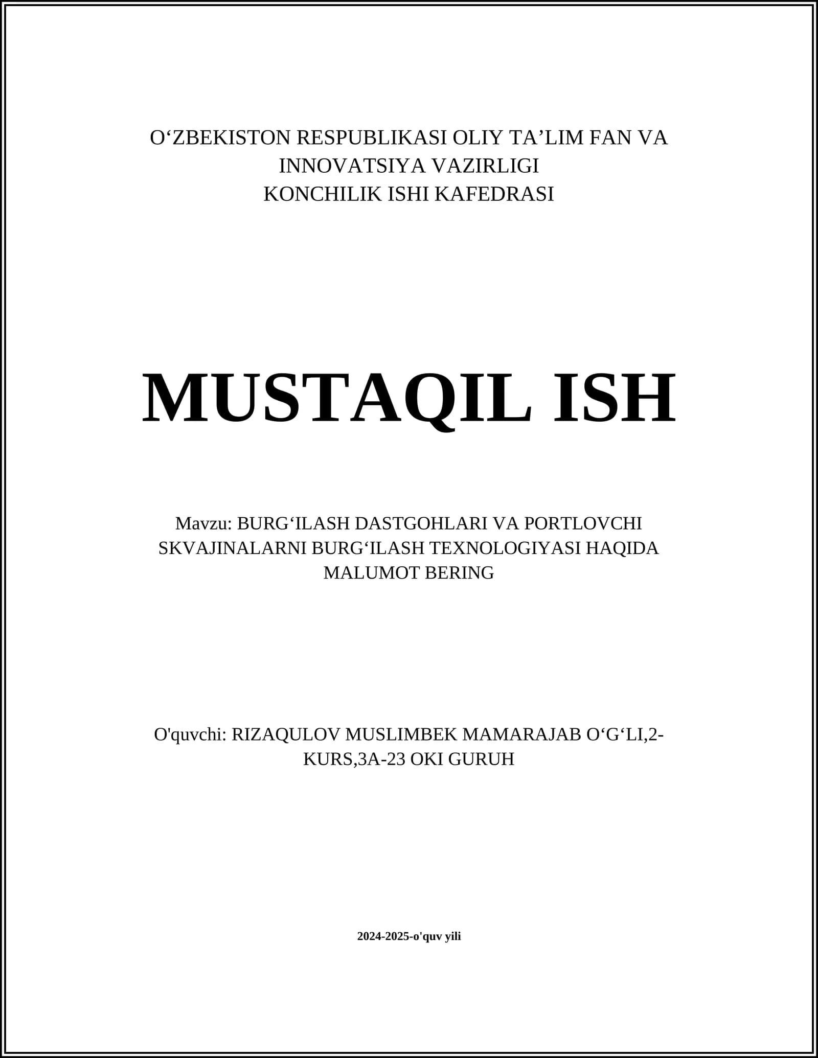 Portativ Burgʻilash Dastgohlari
