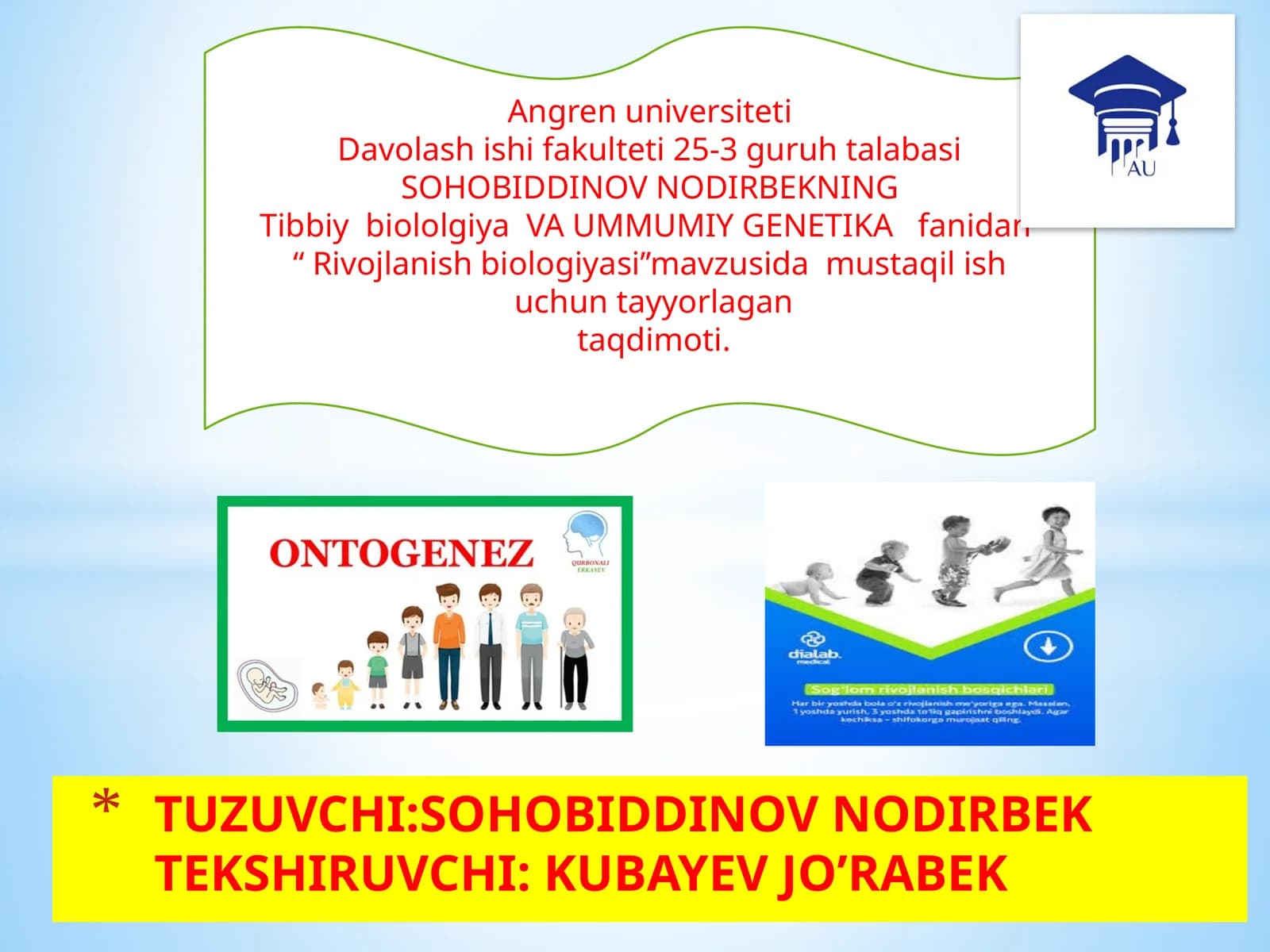 RIVOJLANISH BIOLOGIYASI FANINING MAZMUNI VA VAZIFASI