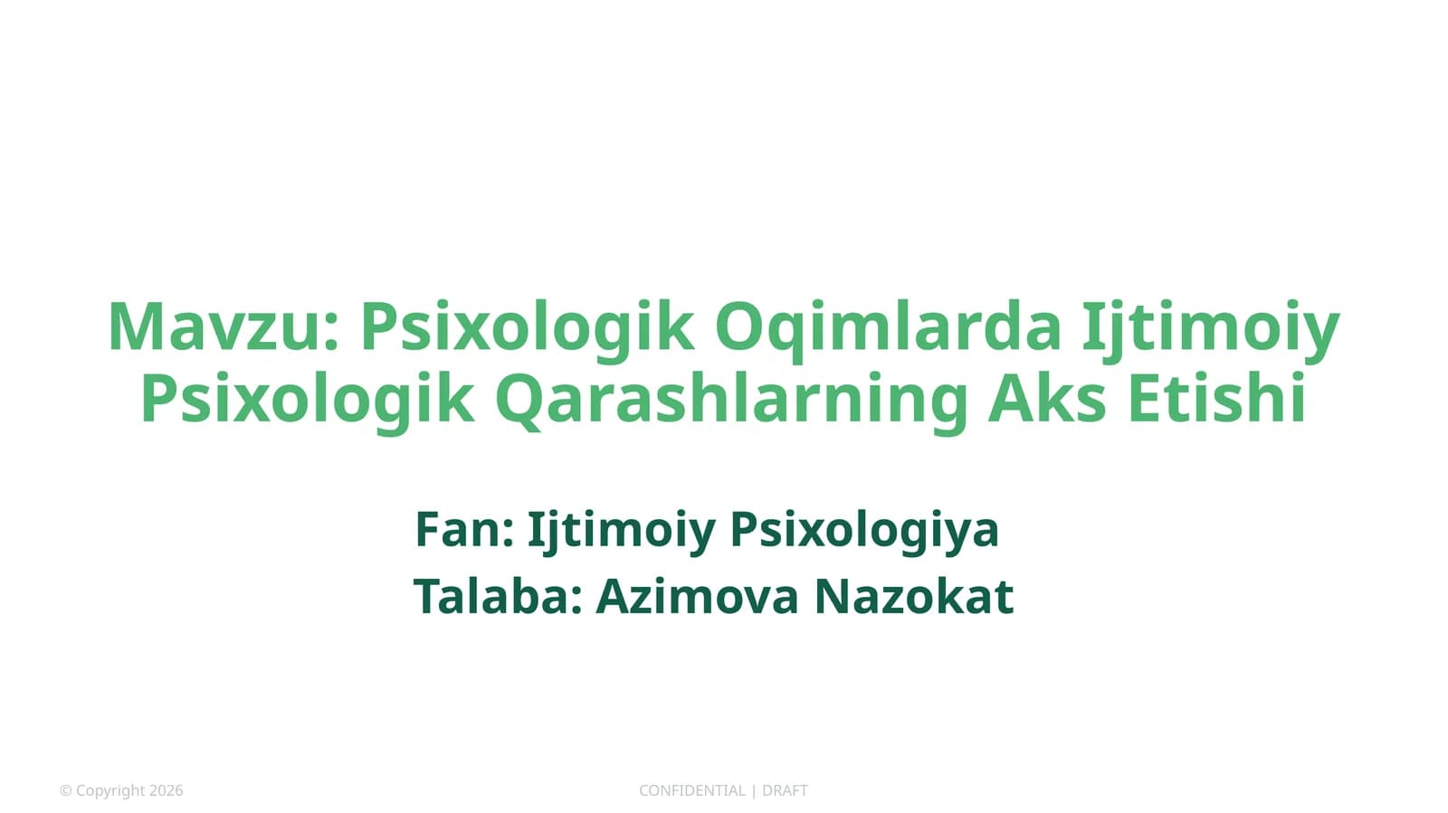 Psixologik Oqimlarda Ijtimoiy Psixologik Qarashlarning Aks Etishi