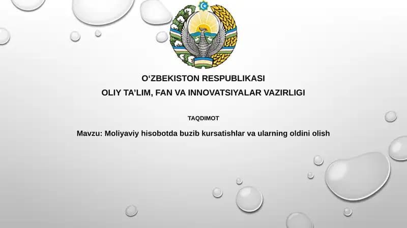 Moliyaviy hisobotdagi xatolarning bir turi