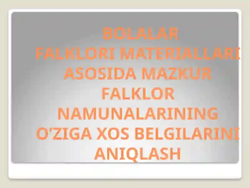 Bolalar Folklori