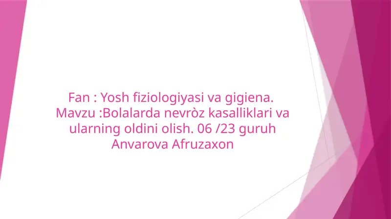 Bolalar nevrozi