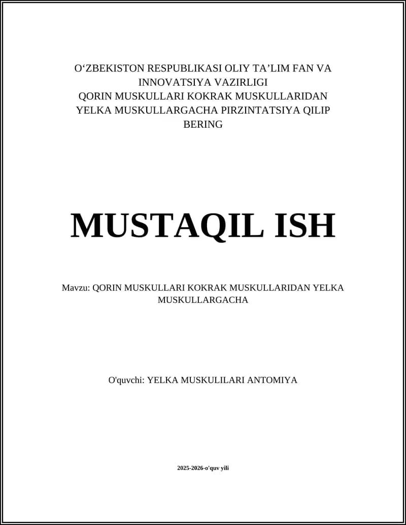 QORIN MUSKULLARI KOKRAK MUSKULLARIDAN YELKA MUSKULLARGACHA