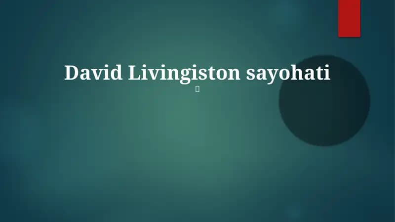 David Livingiston sayohati