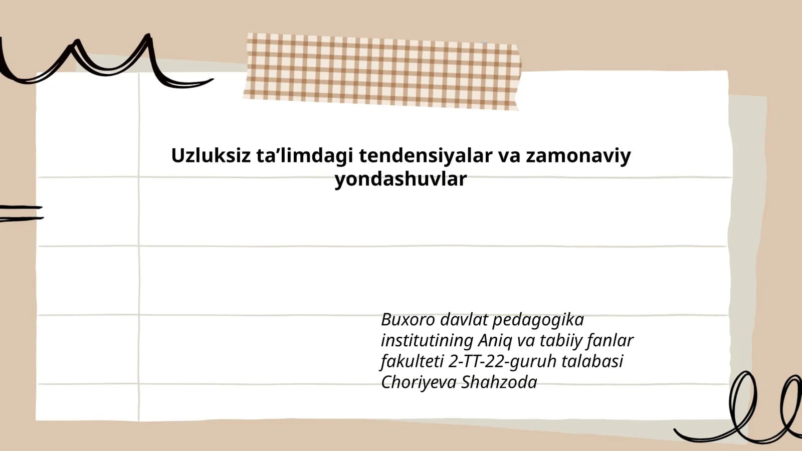 Uzluksiz ta’limdagi tendensiyalar va zamonaviy yondashuvlar