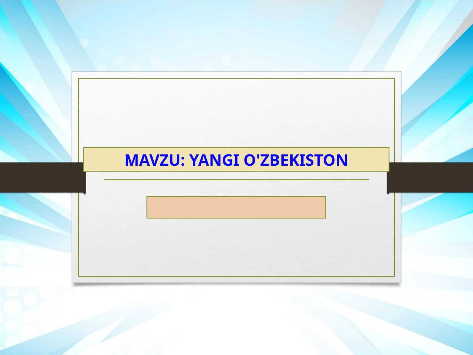 Yangi o'zbekiston