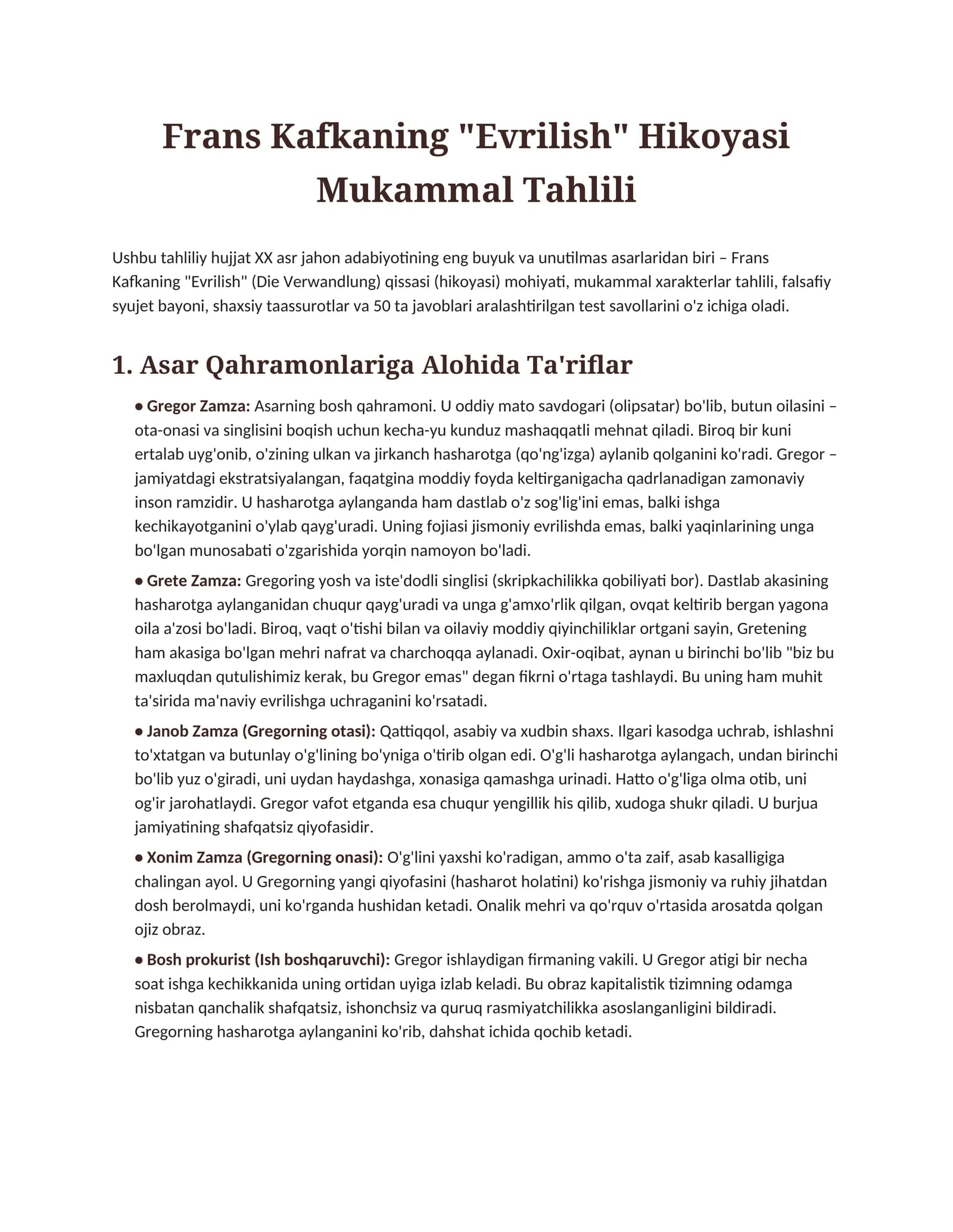 Evrilish Hikoyasi Mukammal Tahlili